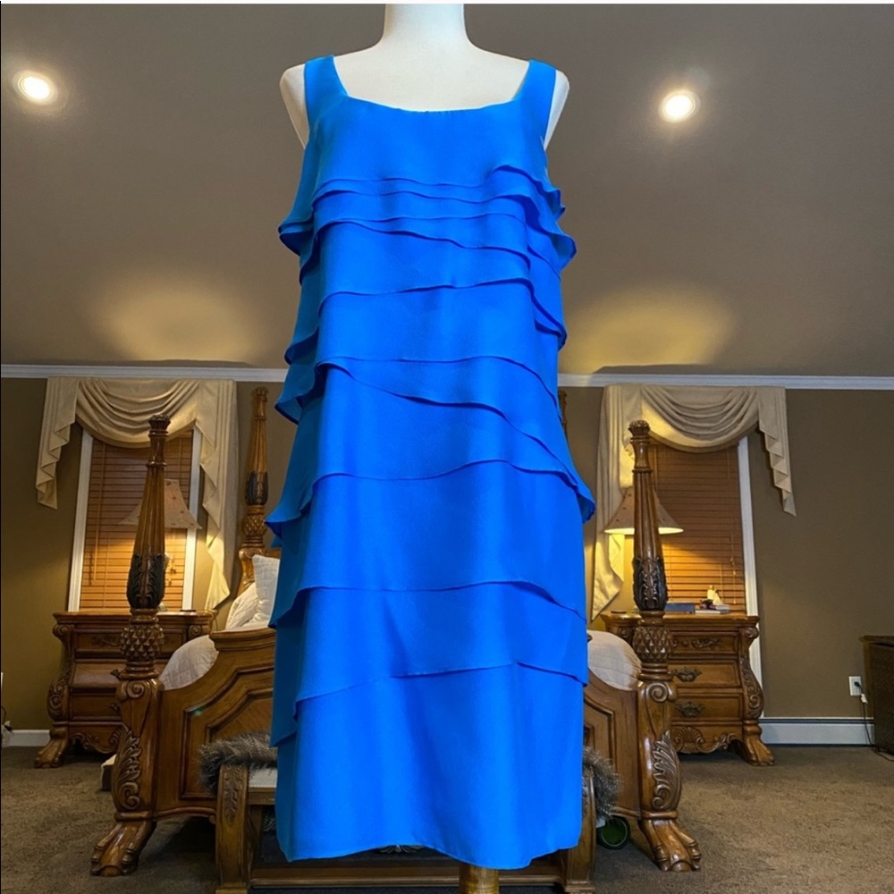 Revolve Shoshanna Turquoise Ruffle Dress Size 10
